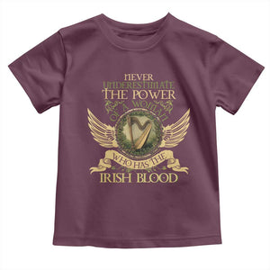 Never Underestimate The Power Of Irish Women Toddler T Shirt TS09 Maroon Print Your Wear