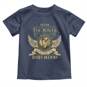 Never Underestimate The Power Of Irish Women Toddler T Shirt TS09 Navy Print Your Wear