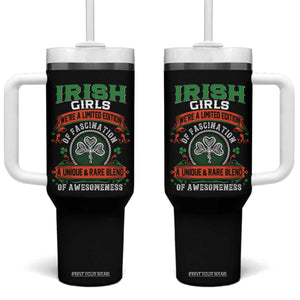 Irish Girls Tumbler With Handle We're A Limited Edition Of Fascination A Unique Rare Blend Of Awesomeness TS09 One Size: 40 oz Black Print Your Wear
