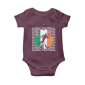 Gaelic Football Baby Onesie Irish Flag Shamrock TS09 Maroon Print Your Wear