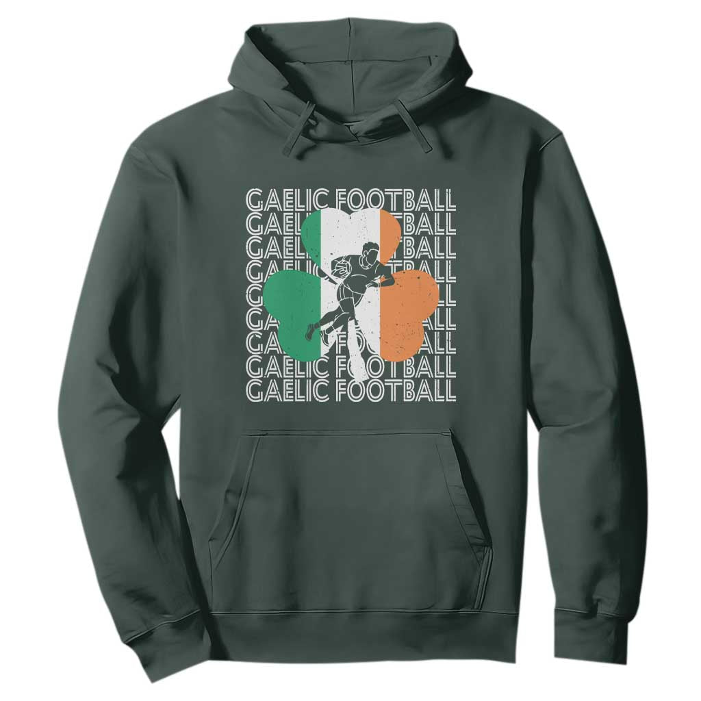 Gaelic Football Hoodie Irish Flag Shamrock TS09 Dark Forest Green Print Your Wear