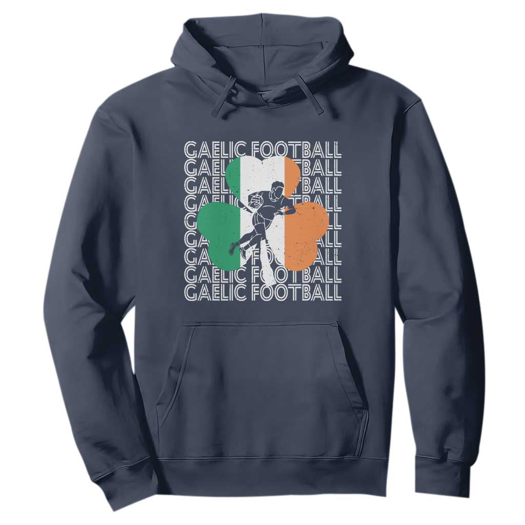 Gaelic Football Hoodie Irish Flag Shamrock TS09 Navy Print Your Wear