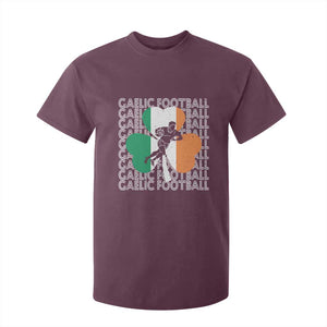 Gaelic Football T Shirt For Kid Irish Flag Shamrock TS09 Maroon Print Your Wear