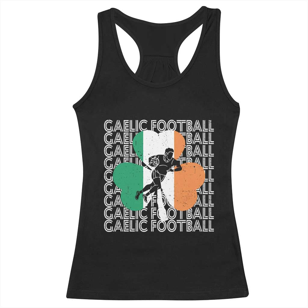 Gaelic Football Racerback Tank Top Irish Flag Shamrock TS09 Black Print Your Wear