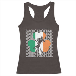 Gaelic Football Racerback Tank Top Irish Flag Shamrock TS09 Dark Chocolate Print Your Wear