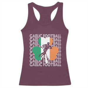 Gaelic Football Racerback Tank Top Irish Flag Shamrock TS09 Maroon Print Your Wear