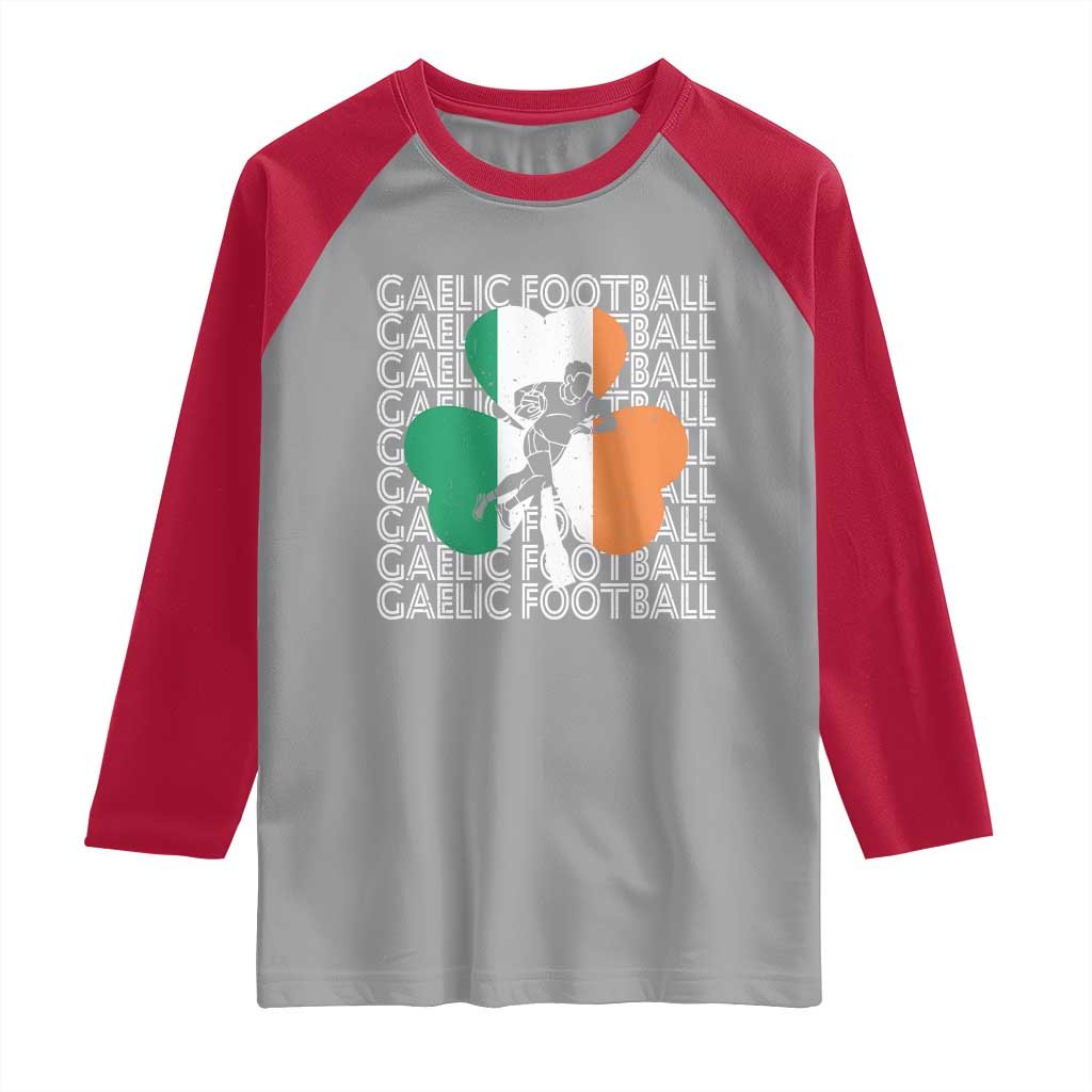 Gaelic Football Raglan Shirt Irish Flag Shamrock TS09 Sport Gray Red Print Your Wear