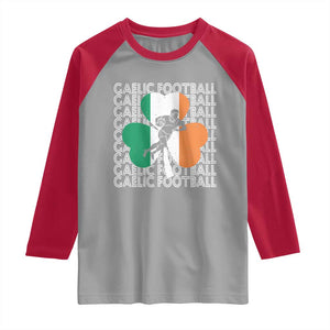 Gaelic Football Raglan Shirt Irish Flag Shamrock TS09 Sport Gray Red Print Your Wear
