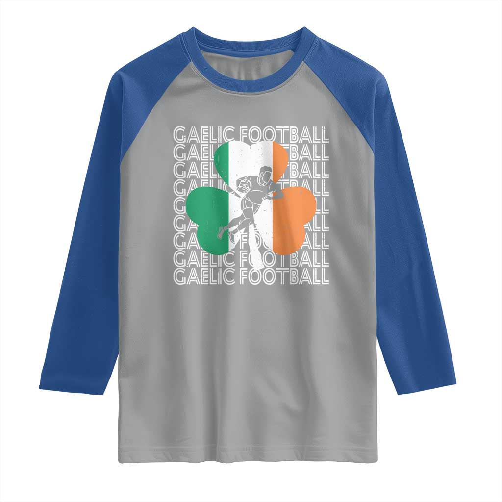 Gaelic Football Raglan Shirt Irish Flag Shamrock TS09 Sport Gray Royal Print Your Wear