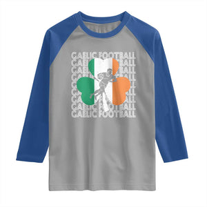 Gaelic Football Raglan Shirt Irish Flag Shamrock TS09 Sport Gray Royal Print Your Wear