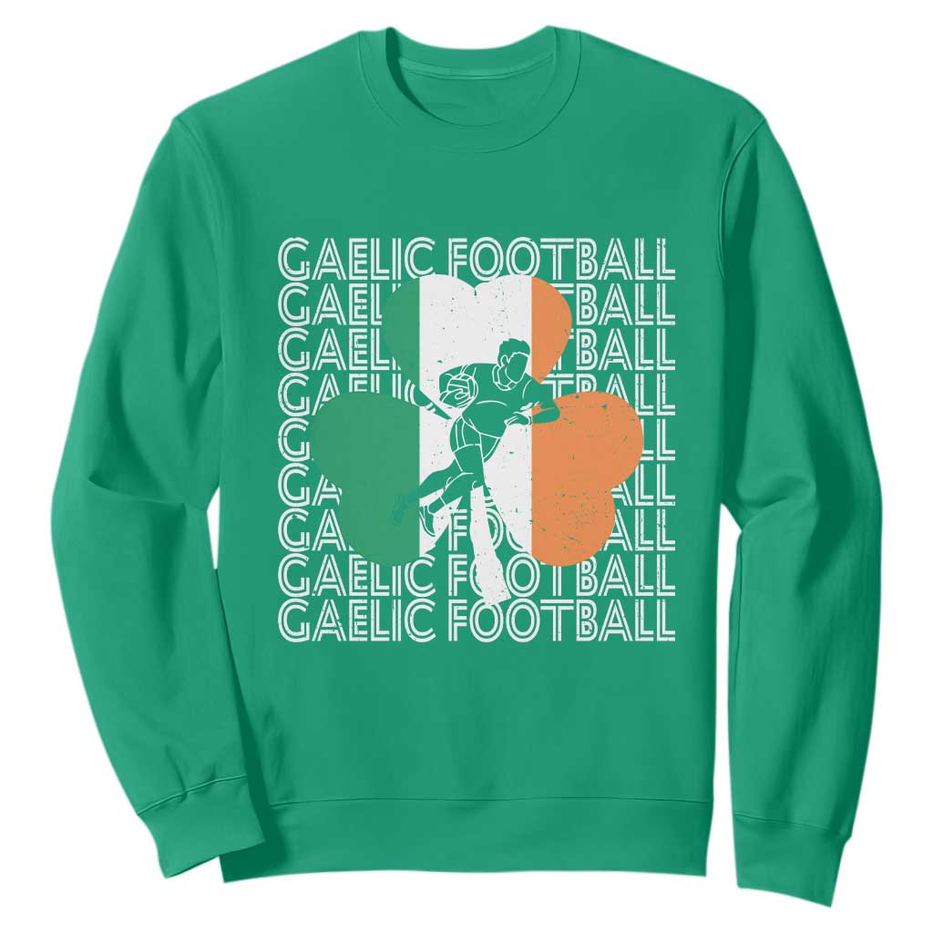 Gaelic Football Sweatshirt Irish Flag Shamrock TS09 Irish Green Print Your Wear