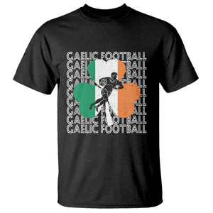 Gaelic Football T Shirt Irish Flag Shamrock TS09 Black Print Your Wear