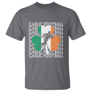 Gaelic Football T Shirt Irish Flag Shamrock TS09 Charcoal Print Your Wear
