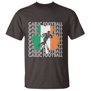 Gaelic Football T Shirt Irish Flag Shamrock TS09 Dark Chocolate Print Your Wear