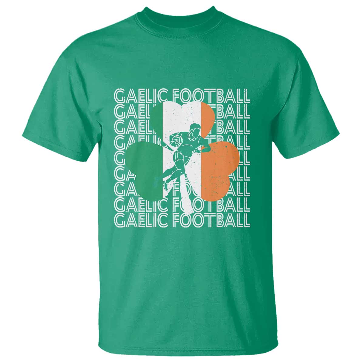 Gaelic Football T Shirt Irish Flag Shamrock TS09 Irish Green Print Your Wear