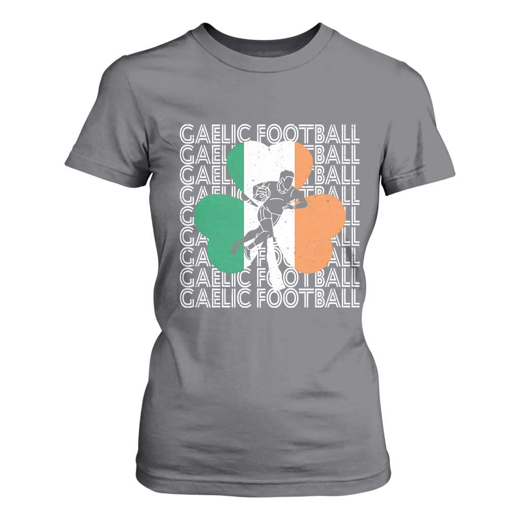 Gaelic Football T Shirt For Women Irish Flag Shamrock TS09 Charcoal Print Your Wear