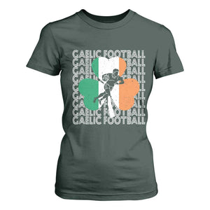 Gaelic Football T Shirt For Women Irish Flag Shamrock TS09 Dark Forest Green Print Your Wear