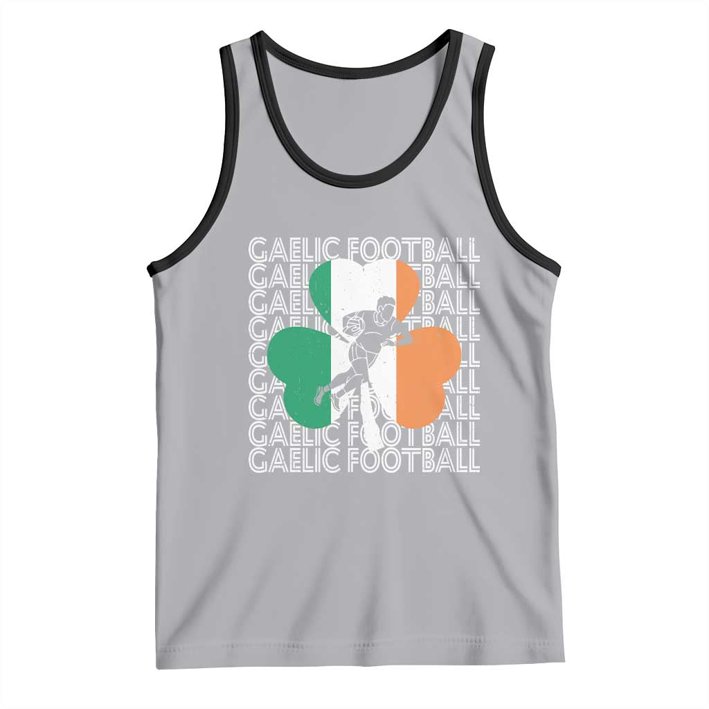 Gaelic Football Tank Top Irish Flag Shamrock TS09 Athletic Heather Black Print Your Wear