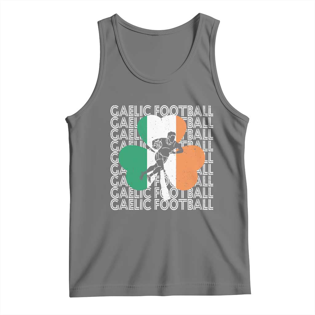 Gaelic Football Tank Top Irish Flag Shamrock TS09 Black Heather Print Your Wear