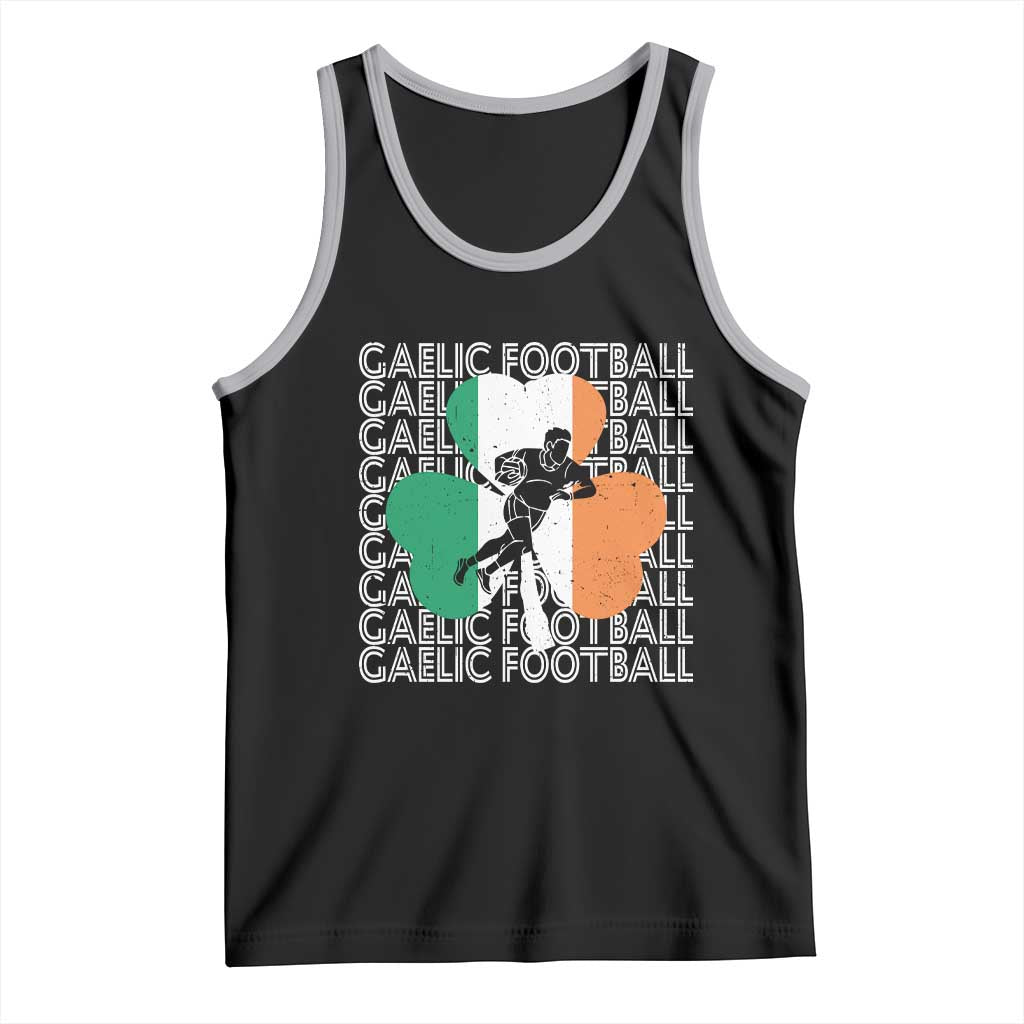 Gaelic Football Tank Top Irish Flag Shamrock TS09 Black Athletic Heather Print Your Wear
