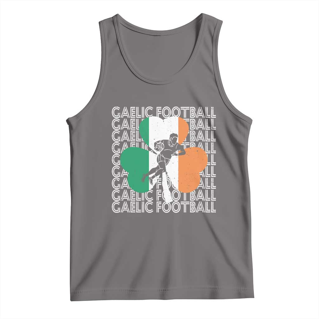 Gaelic Football Tank Top Irish Flag Shamrock TS09 Deep Heather Print Your Wear