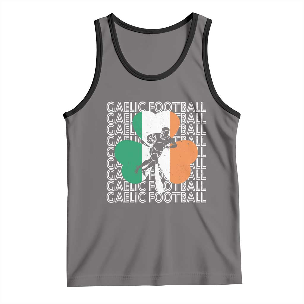 Gaelic Football Tank Top Irish Flag Shamrock TS09 Deep Heather Black Print Your Wear