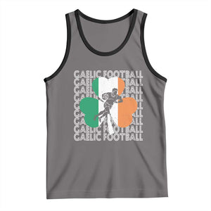 Gaelic Football Tank Top Irish Flag Shamrock TS09 Deep Heather Black Print Your Wear