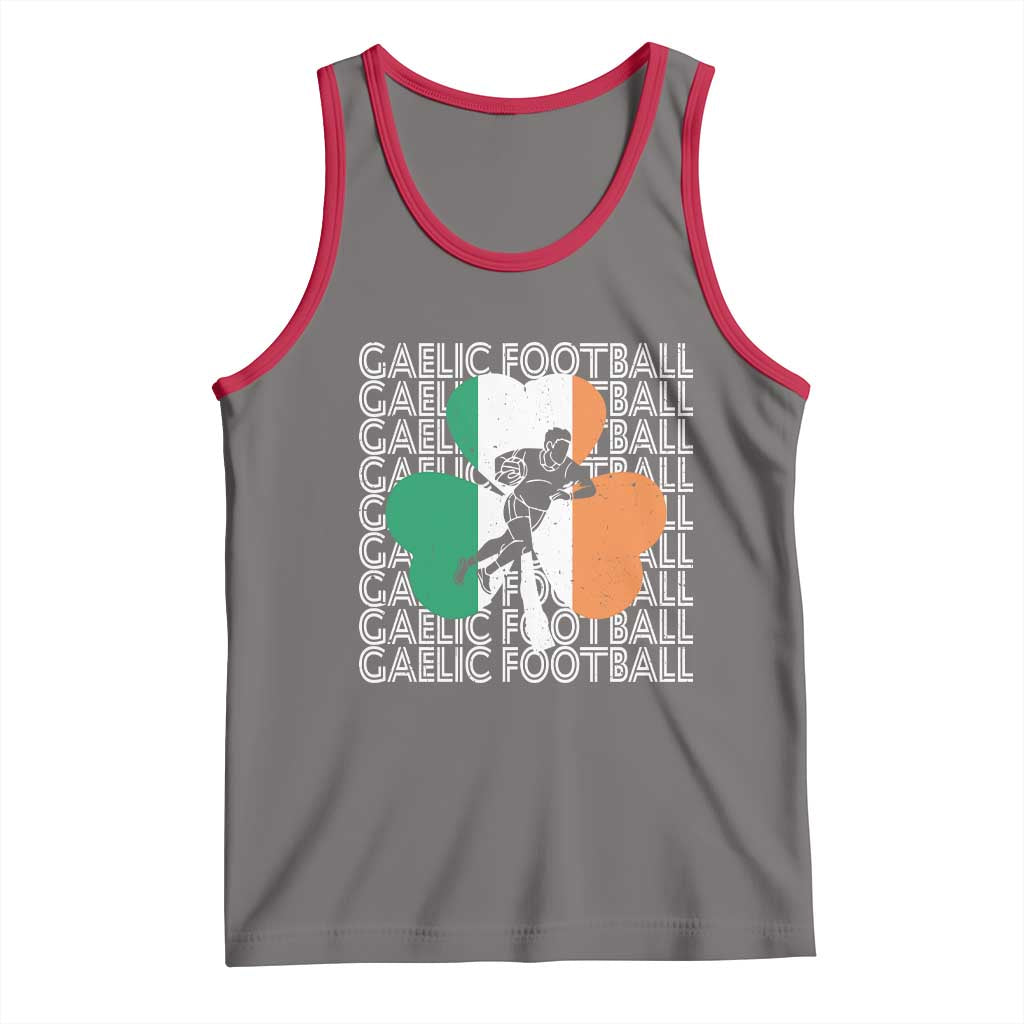 Gaelic Football Tank Top Irish Flag Shamrock TS09 Deep Heather Red Print Your Wear