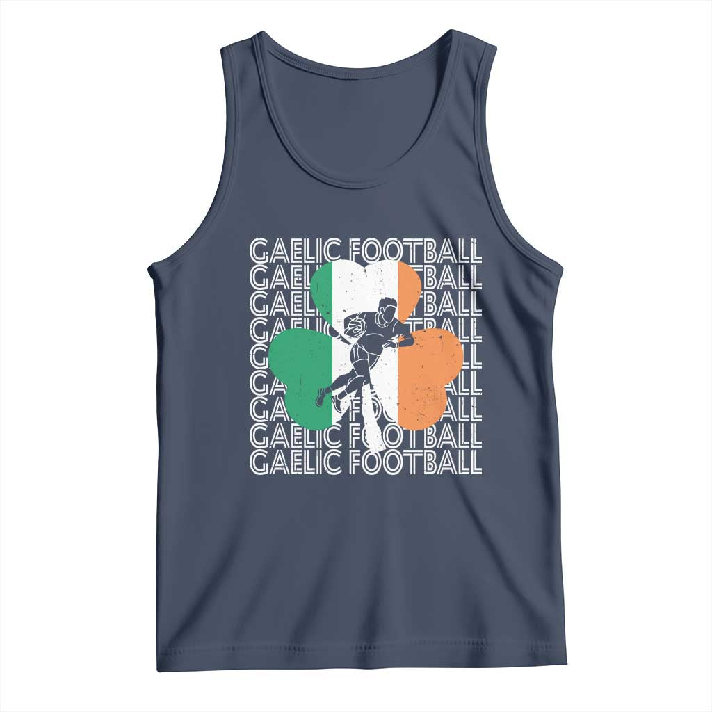 Gaelic Football Tank Top Irish Flag Shamrock TS09 Navy Print Your Wear