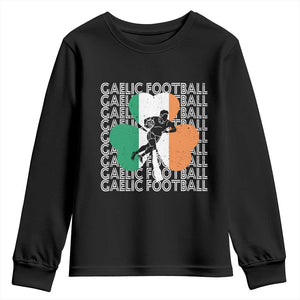 Gaelic Football Youth Sweatshirt Irish Flag Shamrock TS09 Black Print Your Wear