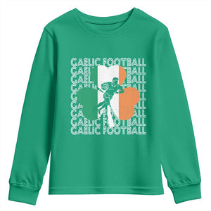 Gaelic Football Youth Sweatshirt Irish Flag Shamrock TS09 Irish Green Print Your Wear