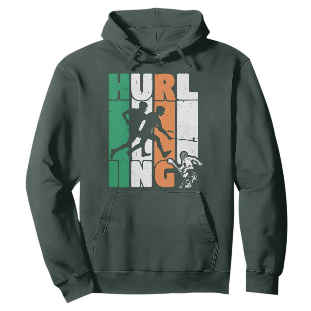 Irish Hurling Hurler Hoodie TS09 Dark Forest Green Print Your Wear