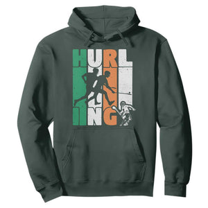 Irish Hurling Hurler Hoodie TS09 Dark Forest Green Print Your Wear