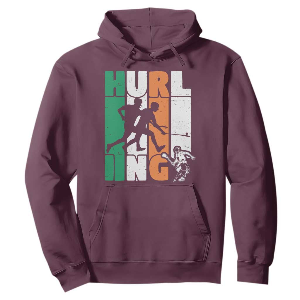 Irish Hurling Hurler Hoodie TS09 Maroon Print Your Wear