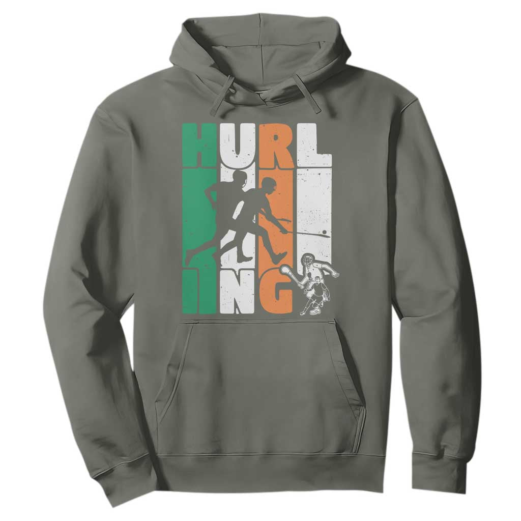Irish Hurling Hurler Hoodie TS09 Military Green Print Your Wear