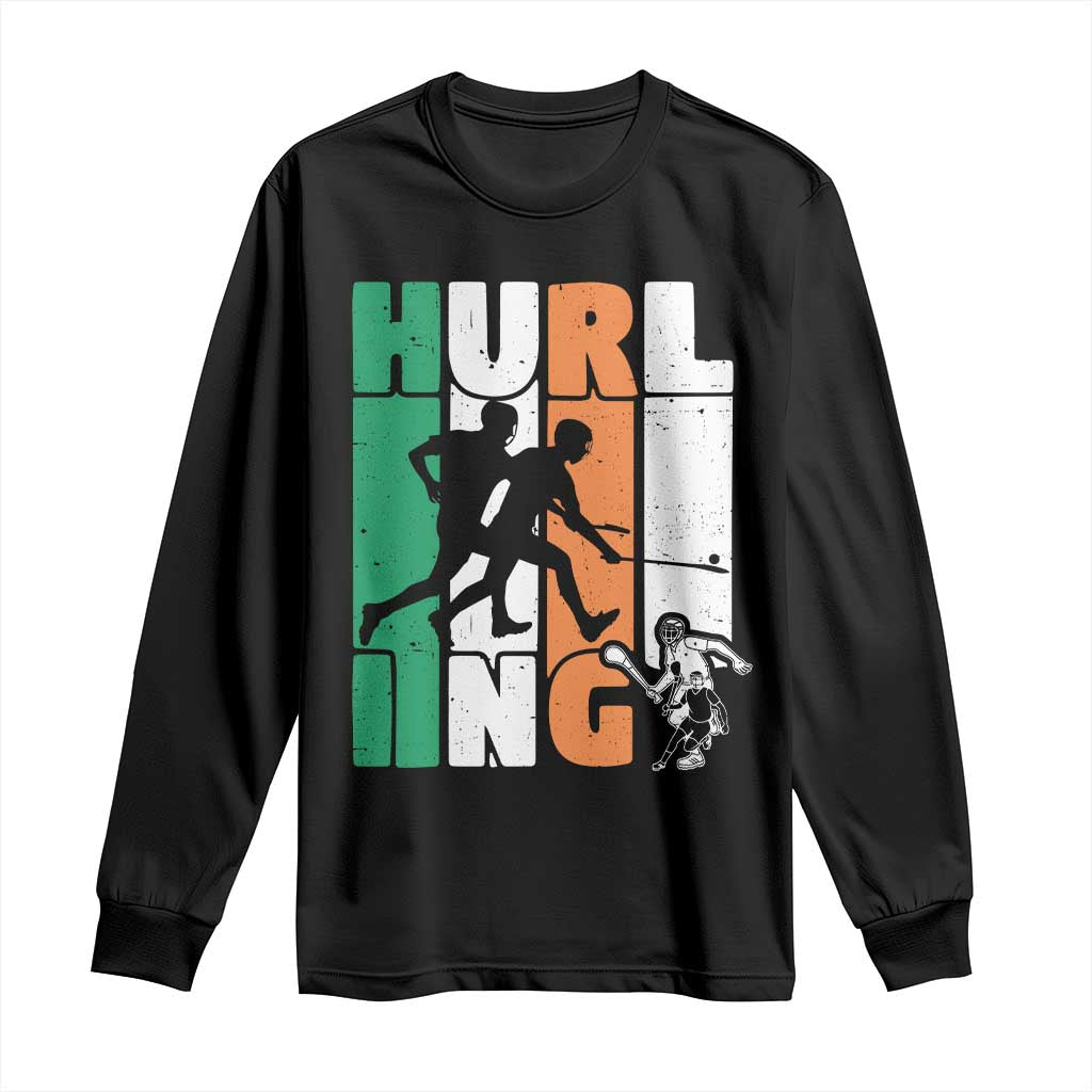 Irish Hurling Hurler Long Sleeve Shirt TS09 Black Print Your Wear