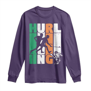 Irish Hurling Hurler Long Sleeve Shirt TS09 Purple Print Your Wear
