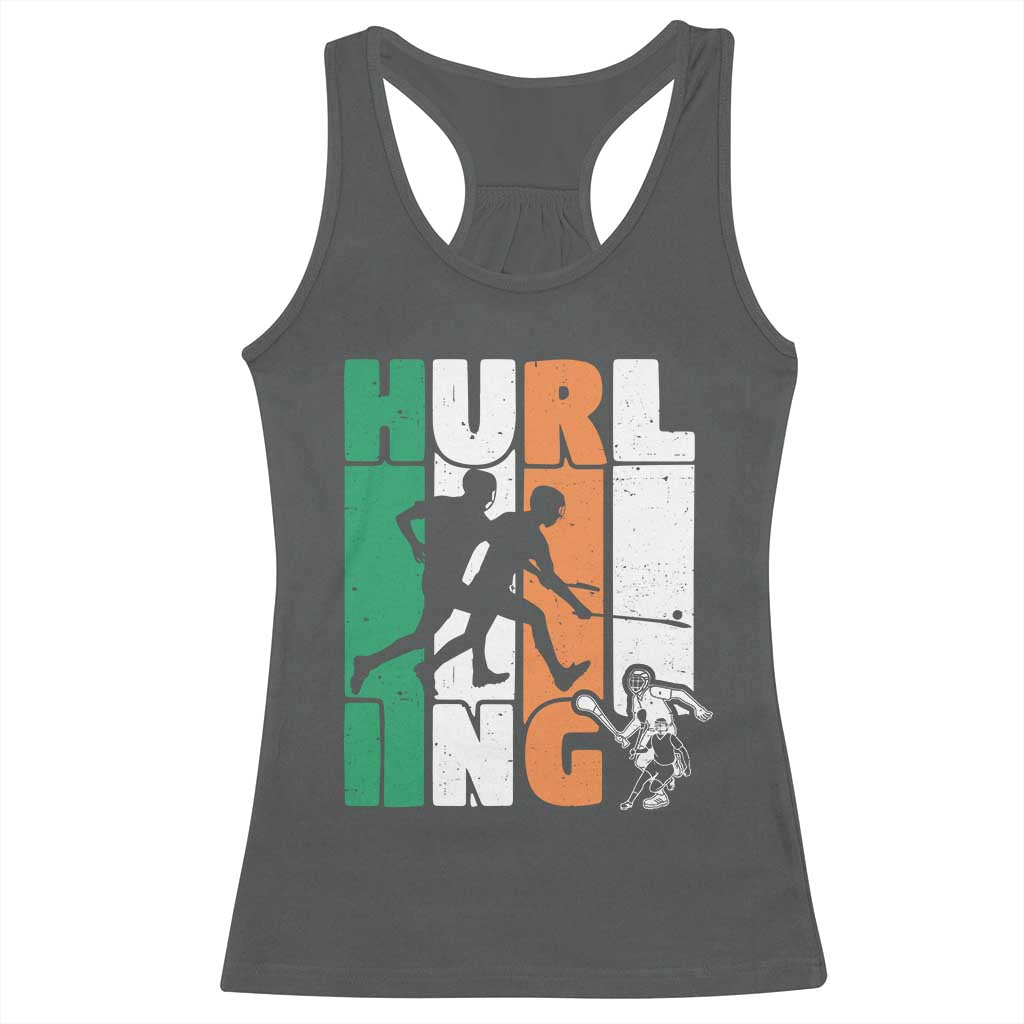 Irish Hurling Hurler Racerback Tank Top TS09 Dark Heather Print Your Wear