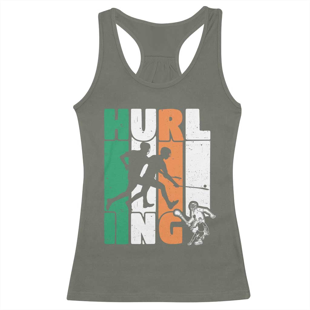 Irish Hurling Hurler Racerback Tank Top TS09 Military Green Print Your Wear