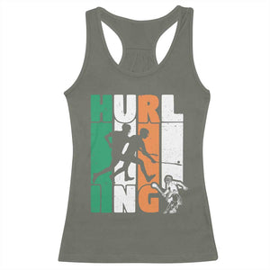 Irish Hurling Hurler Racerback Tank Top TS09 Military Green Print Your Wear