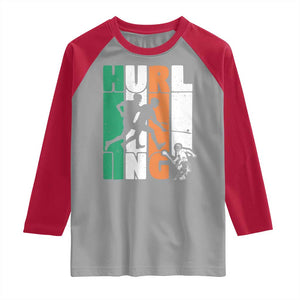 Irish Hurling Hurler Raglan Shirt TS09 Sport Gray Red Print Your Wear