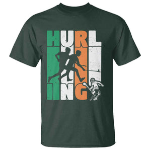 Irish Hurling Hurler T Shirt TS09 Dark Forest Green Print Your Wear