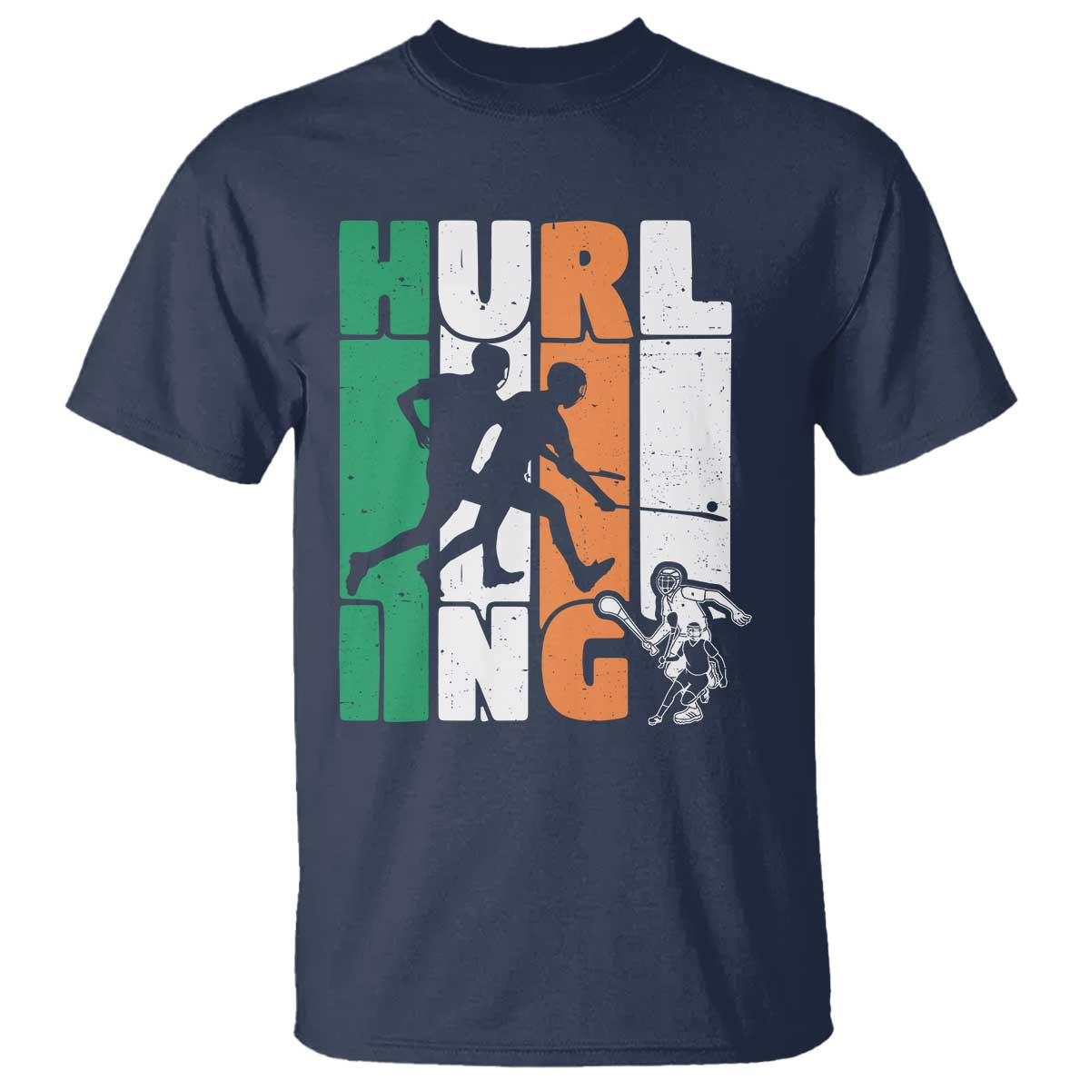 Irish Hurling Hurler T Shirt TS09 Navy Print Your Wear