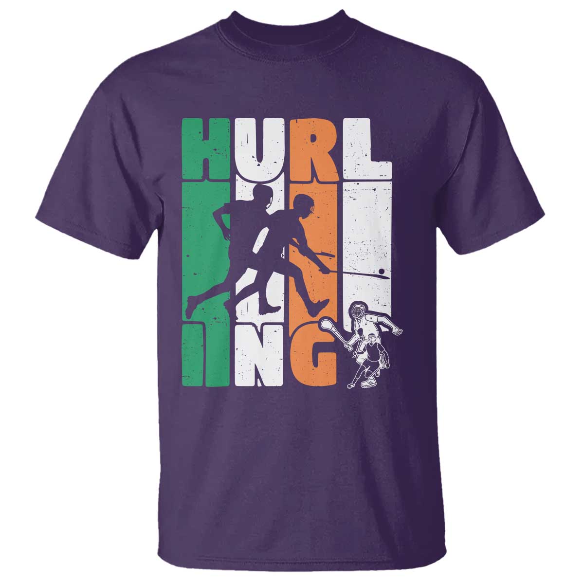 Irish Hurling Hurler T Shirt TS09 Purple Print Your Wear