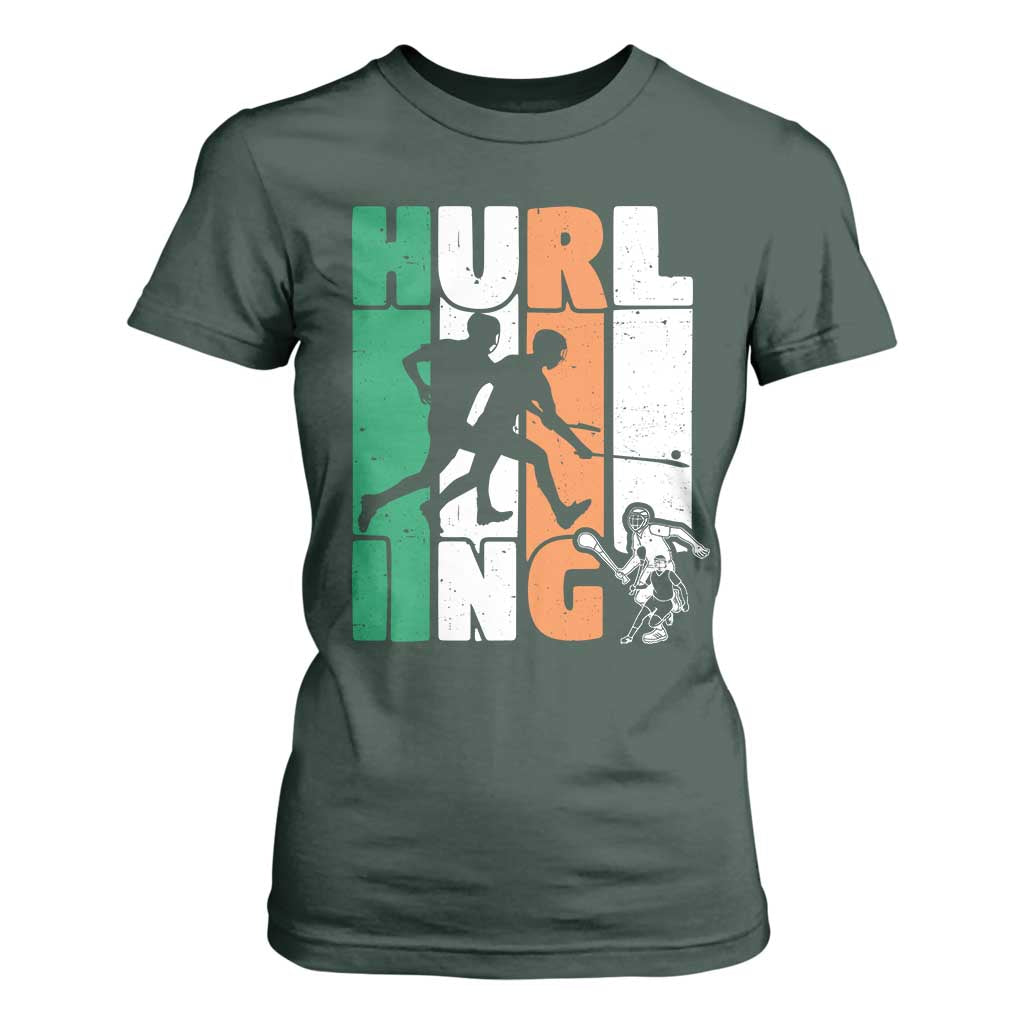 Irish Hurling Hurler T Shirt For Women TS09 Dark Forest Green Print Your Wear