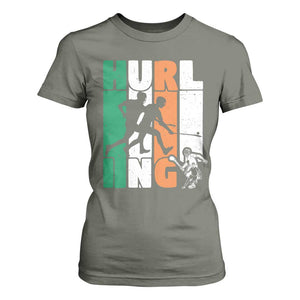 Irish Hurling Hurler T Shirt For Women TS09 Military Green Print Your Wear
