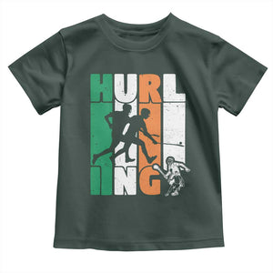 Irish Hurling Hurler Toddler T Shirt TS09 Dark Forest Green Print Your Wear
