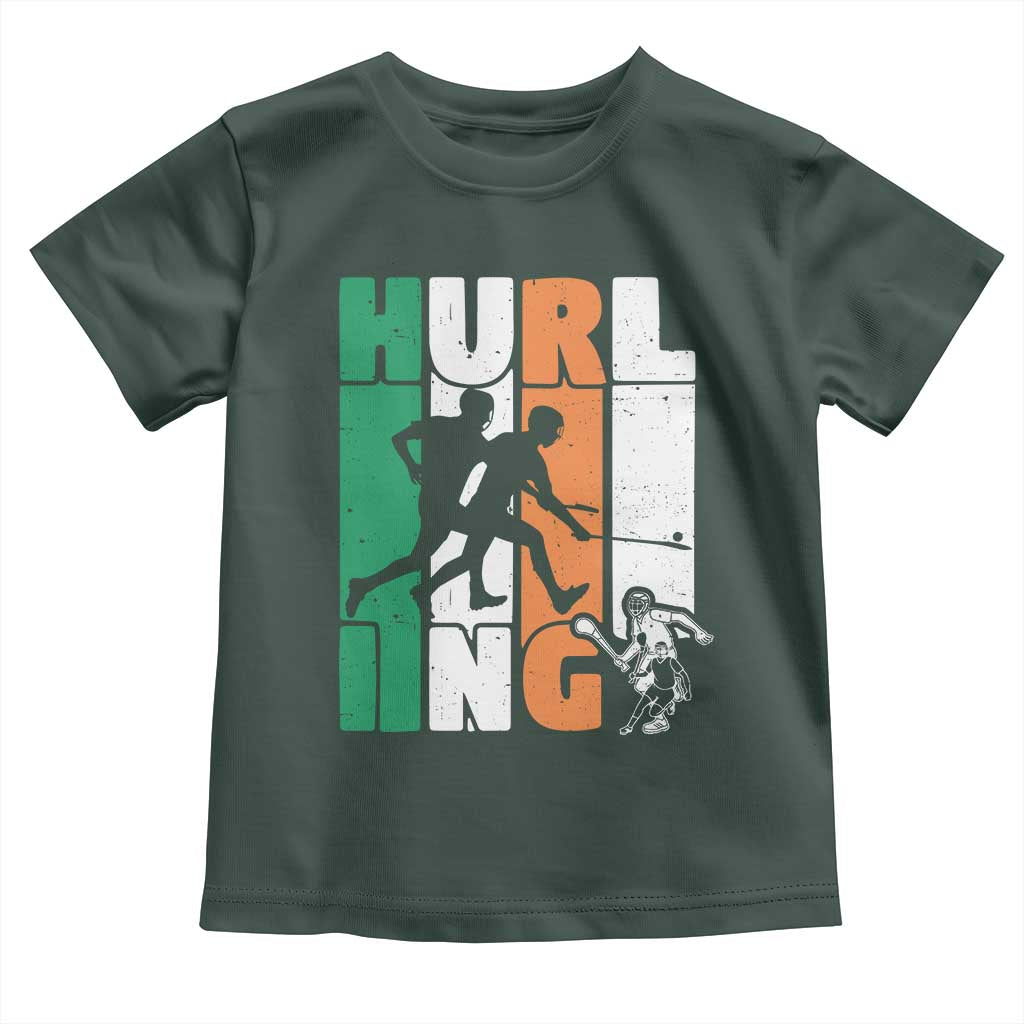 Irish Hurling Hurler Toddler T Shirt TS09 Dark Forest Green Print Your Wear