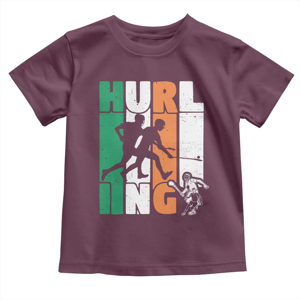 Irish Hurling Hurler Toddler T Shirt TS09 Maroon Print Your Wear