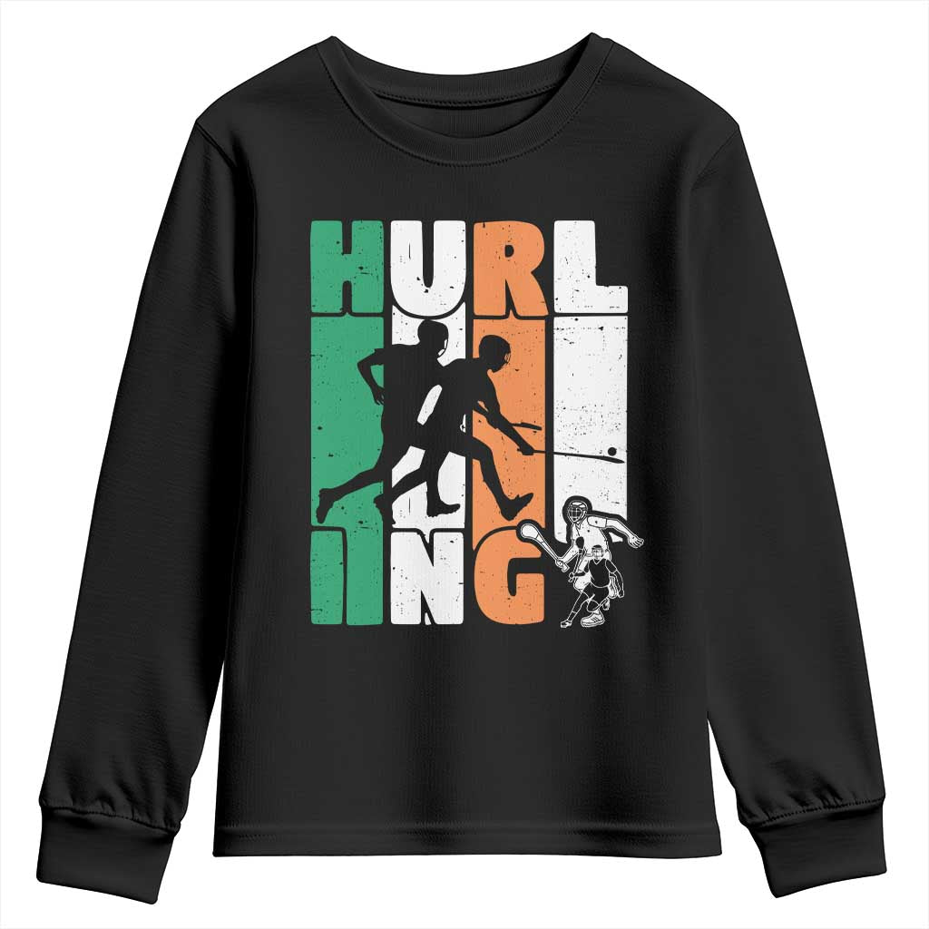 Irish Hurling Hurler Youth Sweatshirt TS09 Black Print Your Wear